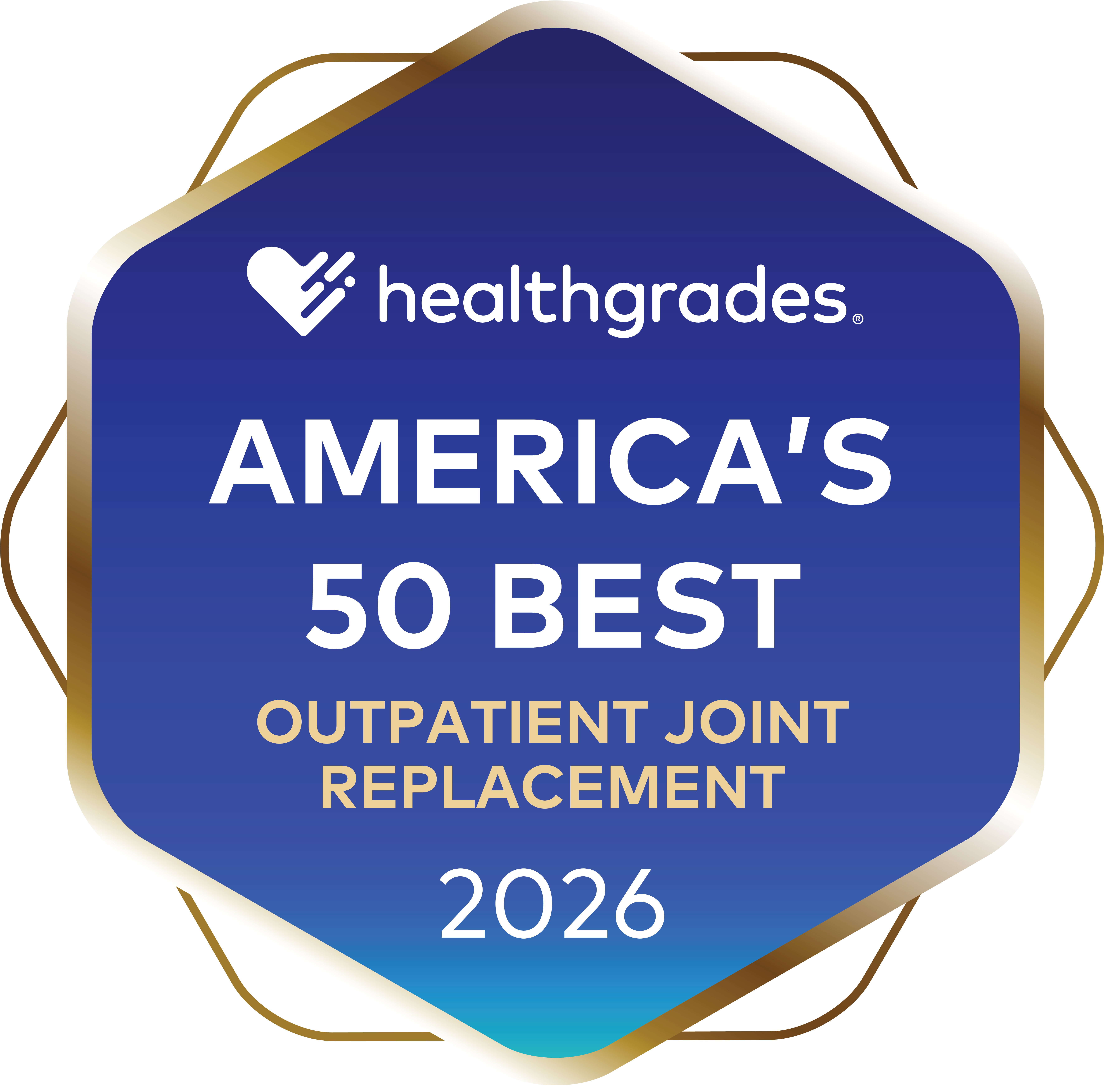 Healthgrades 2026 award for 50 Best Outpatient Joint