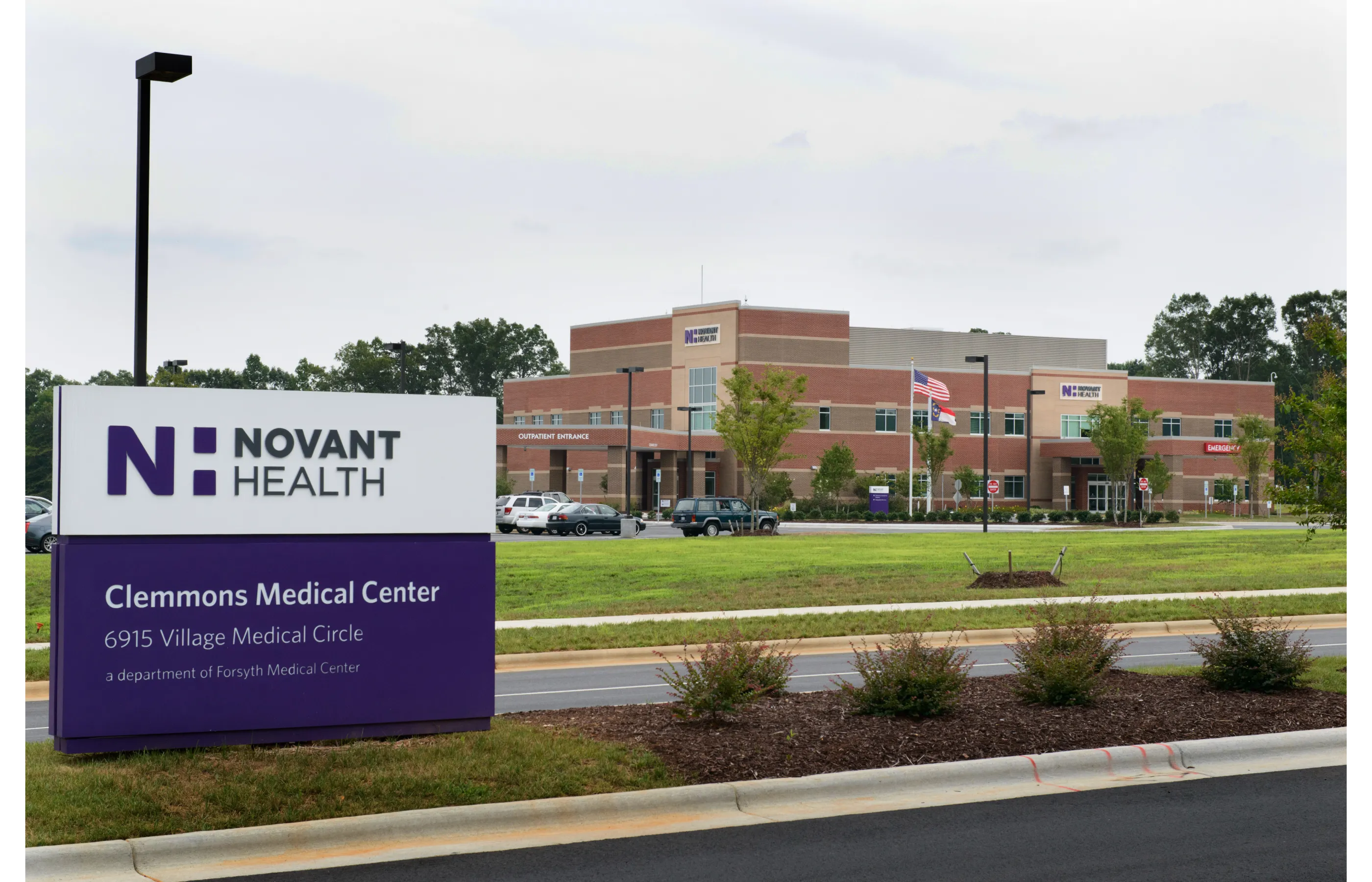 Clemmons Medical Center building showing outpatient and emergency room entrances